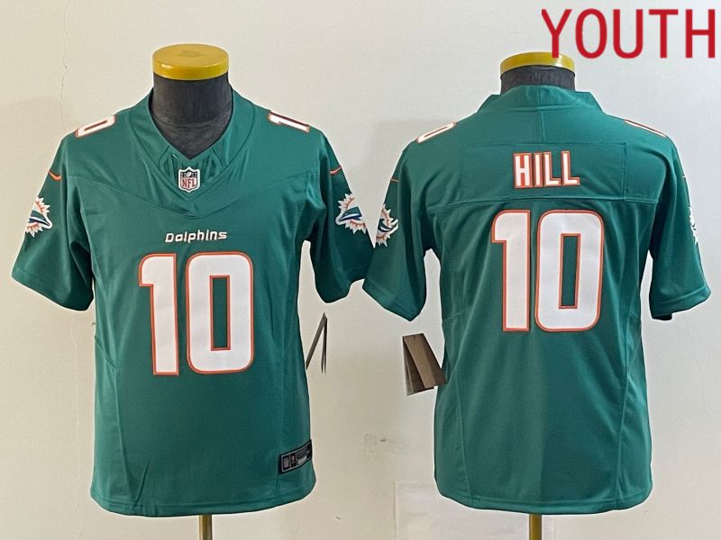 Youth Miami Dolphins #10 Hill Green Nike Vapor F.U.S.E. Limited NFL Jerseys->customized ncaa jersey->Custom Jersey